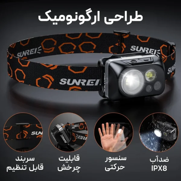 هدلایت سانری مدل Sunrei Youdo X Sensor لوت کمپینگ (2)
