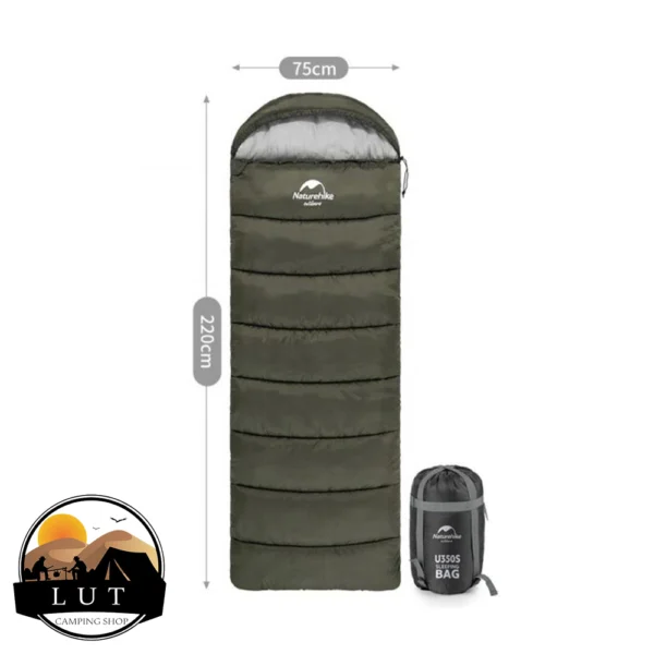 تصویر کیسه خواب الیاف نیچرهایک مدل Naturehike U350 - مستطیلی، کامفورت -1°C، وزن 1.7 کیلوگرم، قابل اتصال و چندمنظوره