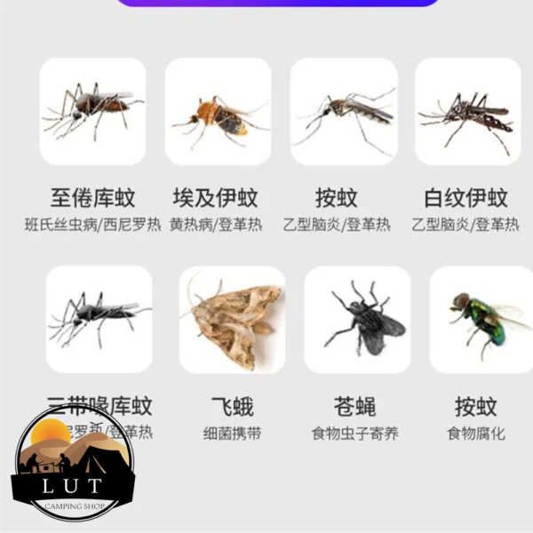 تصویر چراغ چادر و پشه کش چراغ قوه دار شارژی W882