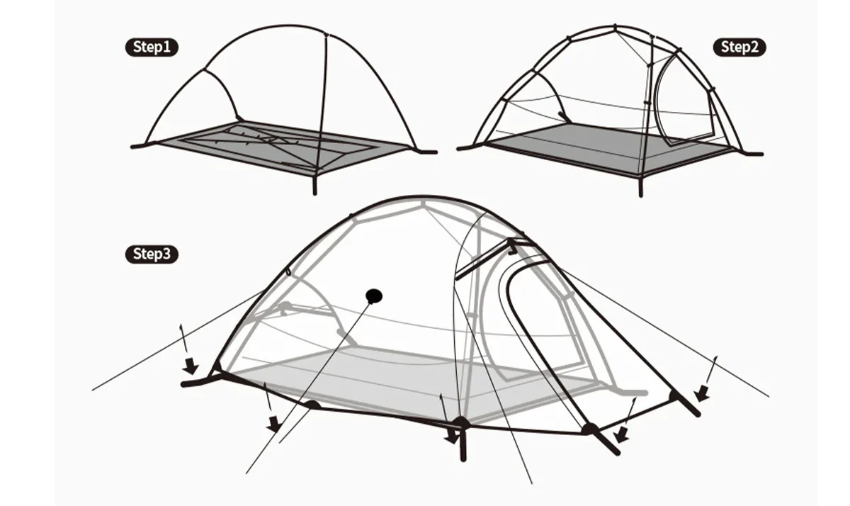 مراحل نصب چادر Naturehike Cloud Up 1