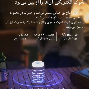 چراغ کمپینگ و ضد حشره نیچرهایک Naturehike NH22ZM005 جذب حشرات ۳۶۰ درجه، باتری ۲۰ ساعته، فروشگاه ل