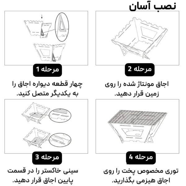 تصویر هیزمی فایرباکس فایر مپل مدل FireMaple Maverick مربعی،لوت کمپینگ 15