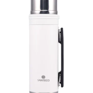 فلاسک استیل سانتکو مدل Santeco ASPEN، یک لیتری، ضد نشت، دوجداره، حفظ دما 24 ساعته، ایده‌آل برای ورزش و کمپینگ - لوت کمپینگ (10) سفید