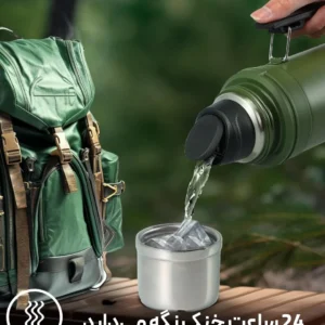 فلاسک استیل سانتکو مدل Santeco ASPEN، یک لیتری، ضد نشت، دوجداره، حفظ دما 24 ساعته، ایده‌آل برای ورزش و کمپینگ - لوت کمپینگ (14)
