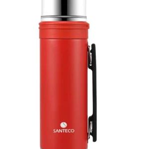 فلاسک استیل سانتکو مدل Santeco ASPEN، یک لیتری، ضد نشت، دوجداره، حفظ دما 24 ساعته، ایده‌آل برای ورزش و کمپینگ - لوت کمپینگ (6) قرمز