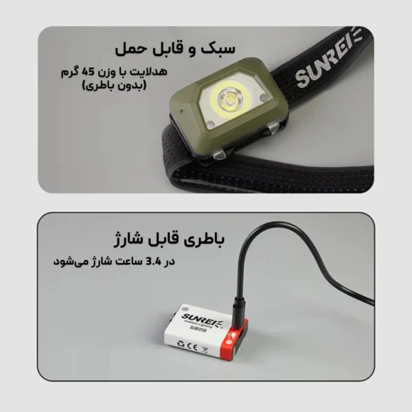 هدلایت سانری مدل SUNREI Youdo S Sensor لوت کمپینگ (1)