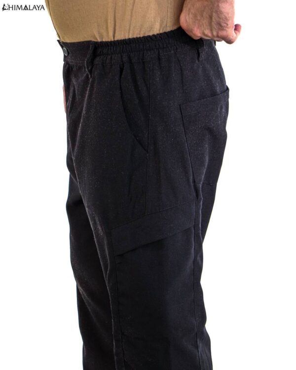 شلوار جیب‌دار لینن هیمالیا، کد CM89 رنگ مشکی - تصویر 2