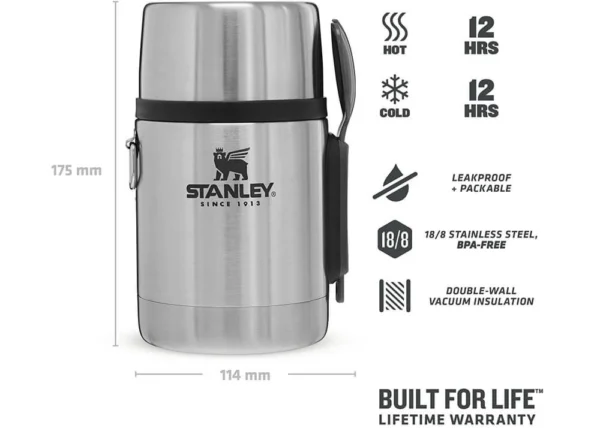 تصویر OpenBox - ظرف غذای استنلی مدل Stanley All-in-One Food Jar، گرم نگه داشتن غذا تا ۱۲ ساعت، همراه با قاشق و محفظه مخفی