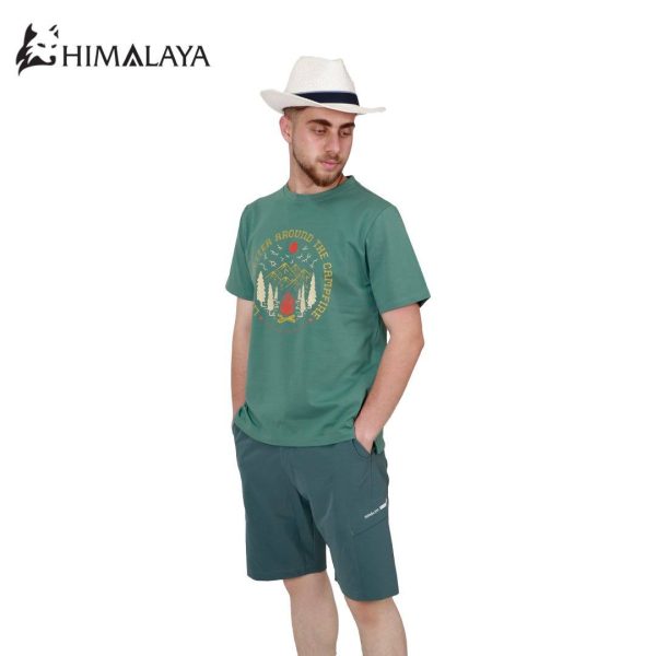 تصویر تیشرت پنبه‌ای مردانه هیمالیا مدل CM21، طرح CampFire