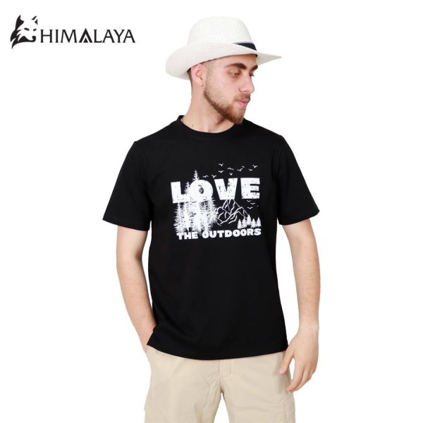 تصویر تیشرت پنبه‌ای مردانه هیمالیا مدل CM21، طرح Love Outdoors