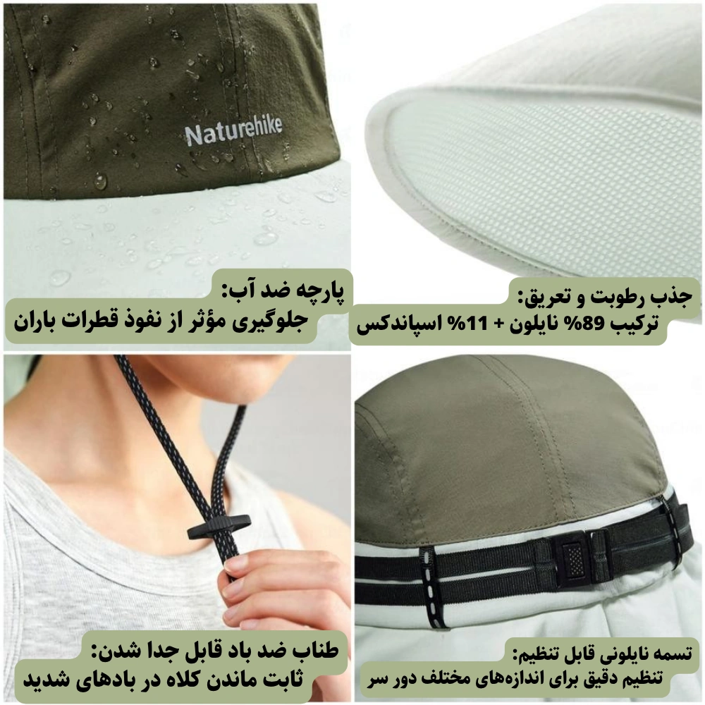کلاه آفتاب‌گیر نیچرهایک مدل Naturehike CYY2421LG016 (7)