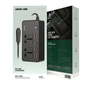 اینورتر 200 وات گرین لاین مدل Green Lion GC-200، شارژ سریع با 2 پریز AC و 4 پورت USB، مناسب سفر و خودرو - تصویر 4