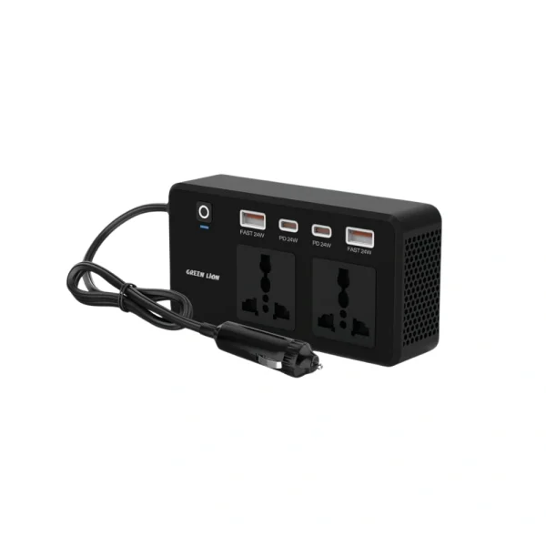 اینورتر 200 وات گرین لاین مدل Green Lion GC-200، شارژ سریع با 2 پریز AC و 4 پورت USB، مناسب سفر و خودرو - تصویر 6