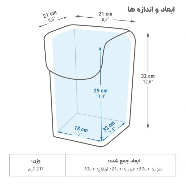 کول باکس تاشو کچوا مدل Flexible، نگهداری غذا تا 6 ساعت با پک یخ، مناسب سفر و پیک‌نیک - تصویر 3