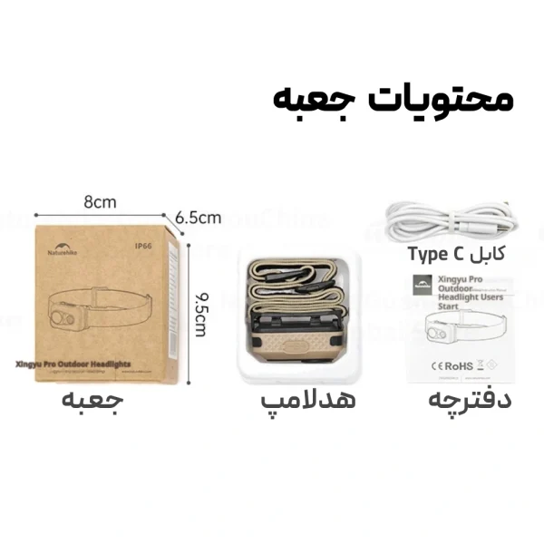 لامپ پیشانی نیچرهایک مدل Naturehike CNK2450ZM015، سبک، ضدآب و مجهز به سنسور حرکتی - تصویر 3