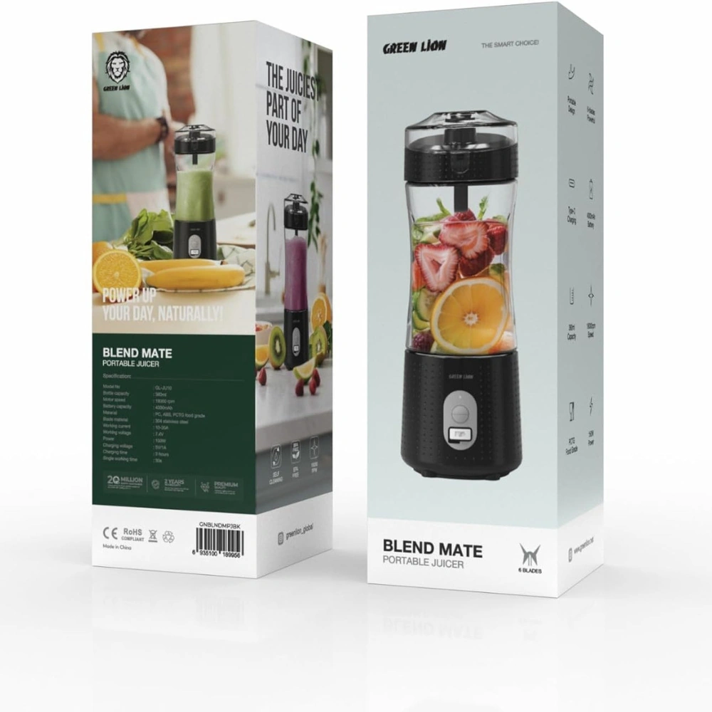 میکسر قابل حمل گرین لاین مدل Blend Mate، تیغههای استیل ضدزنگ، خودتمیزشونده - تصویر 6